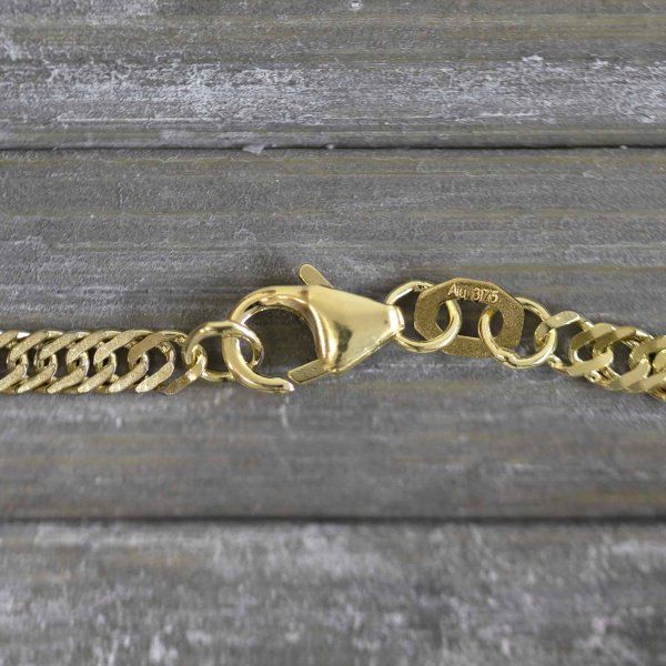 Goldkette als Singapurkette in Bicolor Gelbgold / Weißgold 375 / 9K, 45 cm lang, 2,9 mm breit, Gewicht ca. 5.5 g.