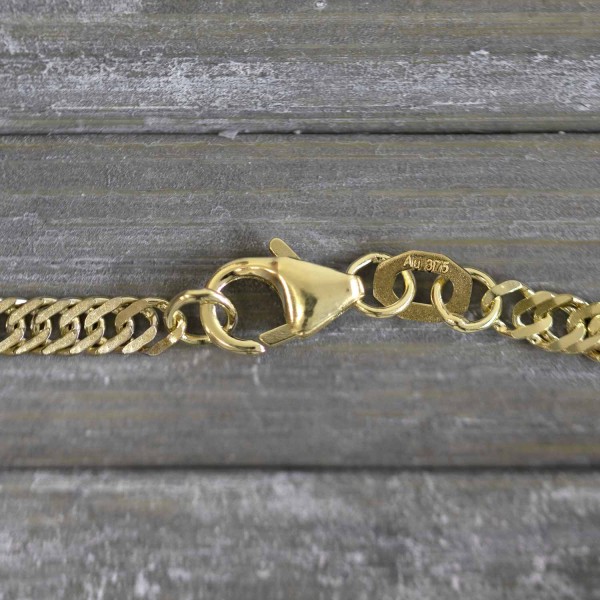 Goldkette als Singapurkette in Bicolor Gelbgold / Weißgold 375 / 9K, 50 cm lang, 2,9 mm breit, Gewicht ca. 6.1 g.