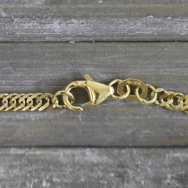 Goldkette als Singapurkette in Bicolor Gelbgold / Weißgold 375 / 9K, 60 cm lang, 2,9 mm breit, Gewicht ca. 7.3 g.