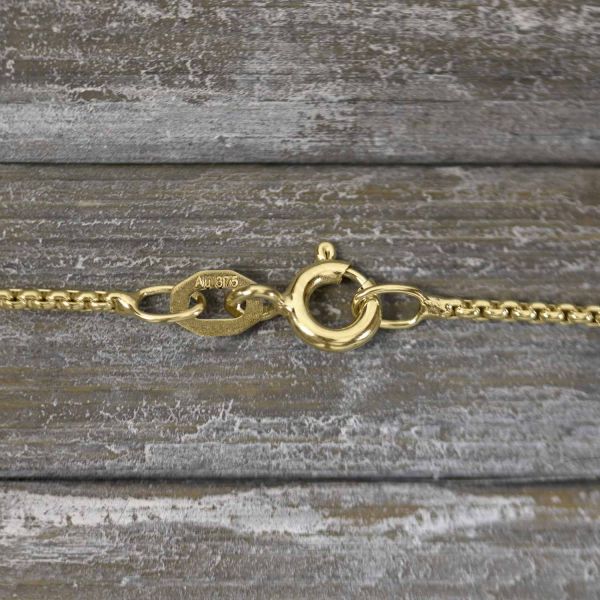 Goldkette als Venezianerkette rund geschlagen in Gelbgold 375 / 9K, 45 cm lang, 1,2 mm breit, Gewicht ca. 3.1 g.