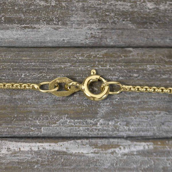Goldkette als Venezianerkette rund geschlagen in Gelbgold 375 / 9K, 50 cm lang, 1,2 mm breit, Gewicht ca. 3.5 g.