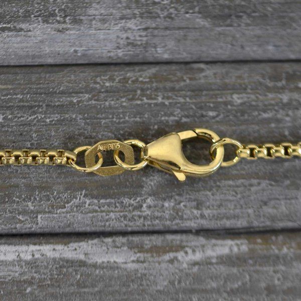 Goldkette als Venezianerkette rund geschlagen in Gelbgold 375 / 9K, 50 cm lang, 1,5 mm breit, Gewicht ca. 6.7 g.