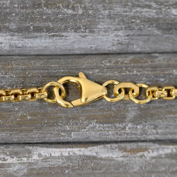 Goldkette als Venezianerkette rund geschlagen in Gelbgold 375 / 9K, 45 cm lang, 2,7 mm breit, Gewicht ca. 14.7 g.
