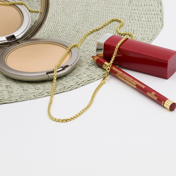 Goldkette als Venezianerkette rund geschlagen in Gelbgold 375 / 9K, 95 cm lang, 2,7 mm breit, Gewicht ca. 30.9 g.