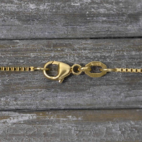 Goldkette als Venezianerkette in Gelbgold 375 / 9K, 42 cm lang, 0,9 mm breit, Gewicht ca. 2.3 g.