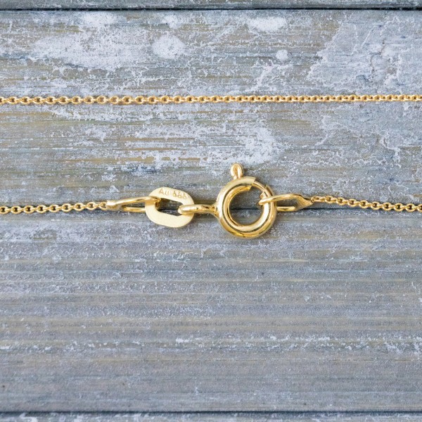 Goldkette als Ankerkette rund in Gelbgold 585 / 14K, 70 cm lang, 0,8 mm Breit, Gewicht ca. 1.5 g.