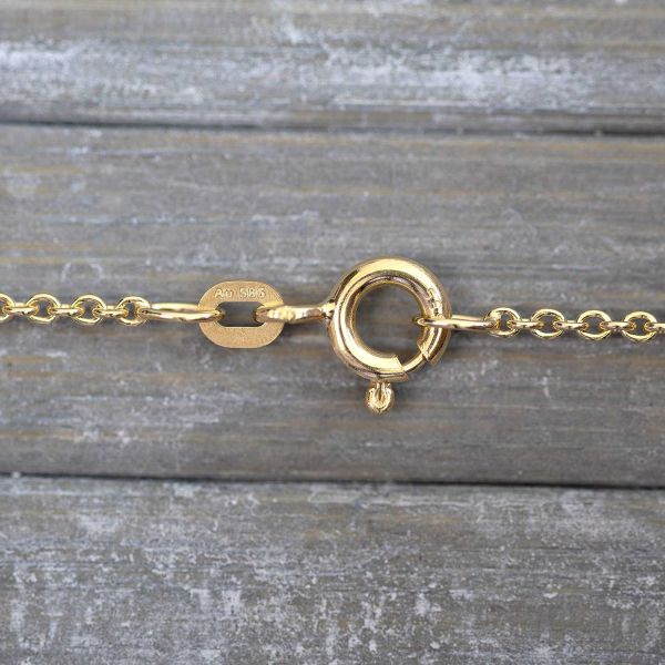 Goldkette als Ankerkette rund in Gelbgold 585 / 14K, 45 cm lang, 1,5 mm breit, Gewicht ca. 2.8 g.