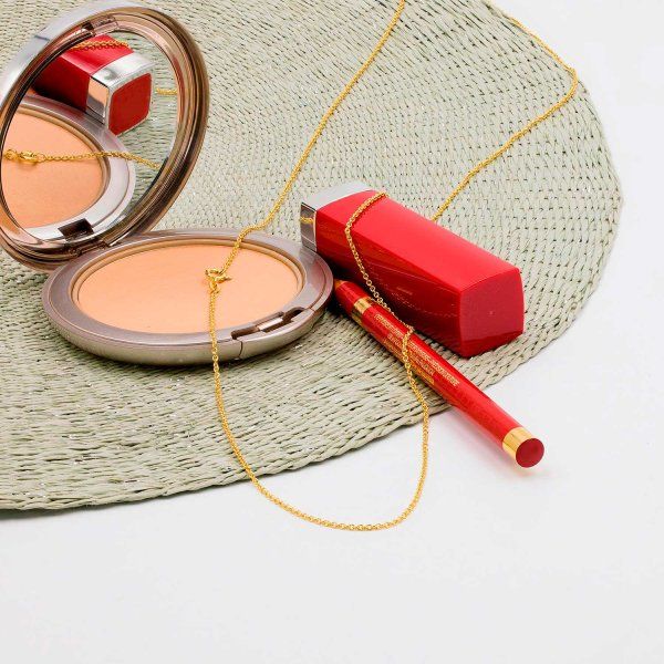 Goldkette als Ankerkette rund in Gelbgold 333 / 8K, 38 cm lang, 1,5 mm breit, Gewicht ca. 2.1 g.