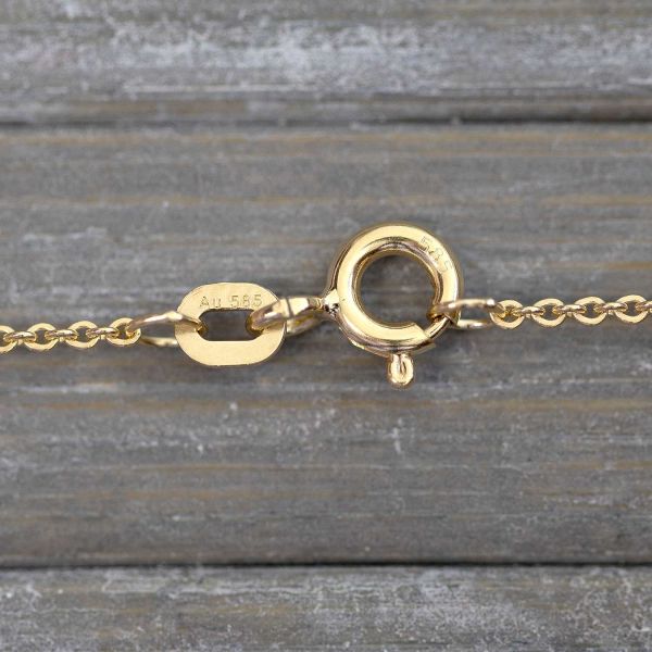 Goldkette als Ankerkette flach in Gelbgold 585 / 14K, 36 cm lang, 1,2 mm breit, Gewicht ca. 1.4 g.