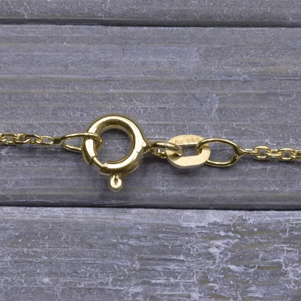Goldkette als Ankerkette diamantiert in Gelbgold 585 / 14 Karat, 65 cm lang, 1.3 mm breit, Gewicht ca. 3,6 g.