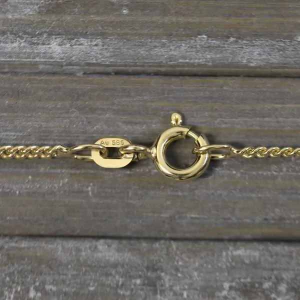 Goldkette als Panzerkette flach in Gelbgold 585 / 14K, 42 cm lang, 1,7 mm breit, Gewicht ca. 4.4 g.