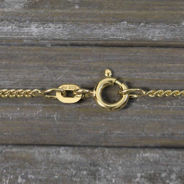 Goldkette als Panzerkette flach in Gelbgold 585 / 14K, 50 cm lang, 1,7 mm breit, Gewicht ca. 5.2 g.