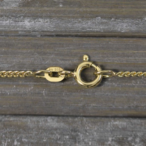 Goldkette als Panzerkette flach in Gelbgold 585 / 14K, 80 cm lang, 1,7 mm breit, Gewicht ca. 8.3 g.