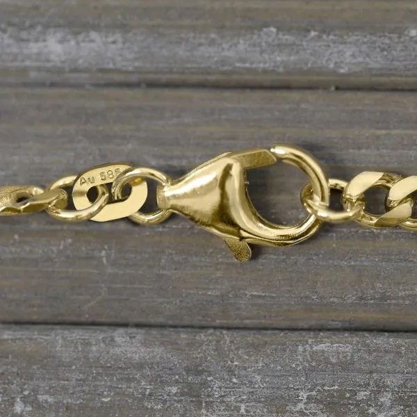Armband als Dollarkette in Gelbgold 585 / 14 K, 22 cm lang, 3,7mm breit, Gewicht ca. 9.9 g.