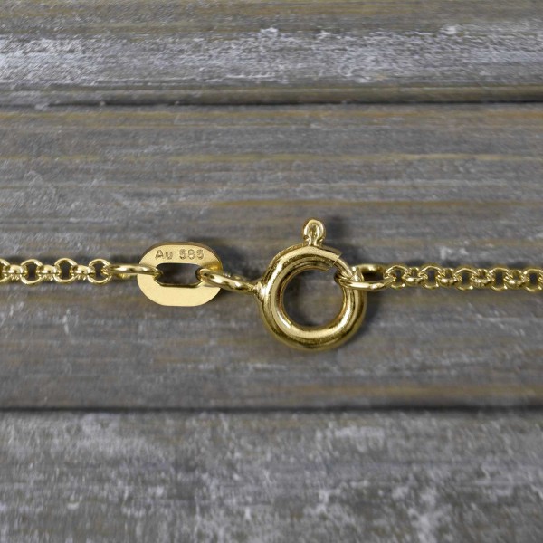 Goldkette als Erbskette in Gelbgold 585 / 14K, 60 cm lang, 1,5 mm breit, Gewicht ca. 5.2 g.