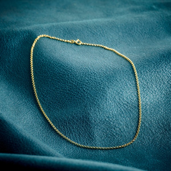 Goldkette als Erbskette in Gelbgold 333 / 8K, 85 cm lang, 2 mm breit, Gewicht ca. 7.4 g.
