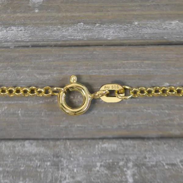 Goldkette als Erbskette in Gelbgold 585 / 14K, 36 cm lang, 2 mm breit, Gewicht ca. 4.2 g.