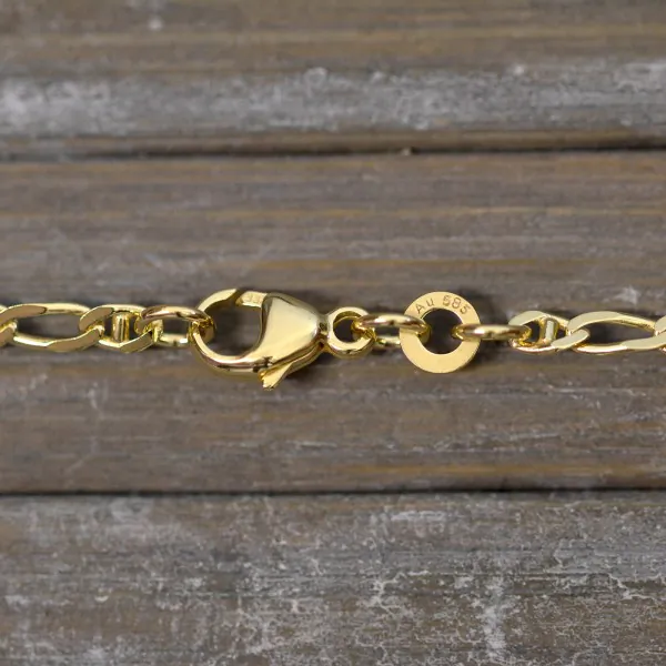 Armband als Panzerstegkette in Gelbgold 585 / 14 K, 18 cm lang, 2,5mm breit, Gewicht ca. 2.2 g.