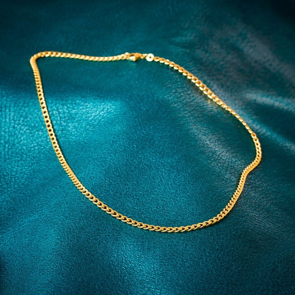 Goldkette als Panzerkette hohl in Gelbgold 585 / 14K, 45 cm lang, 3,6 mm breit, Gewicht ca. 7.2 g.