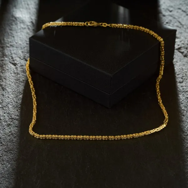 Goldkette als Königskette in Gelbgold 585 / 14K, 40 cm lang, 2,3 mm breit, Gewicht ca. 17.8 g.