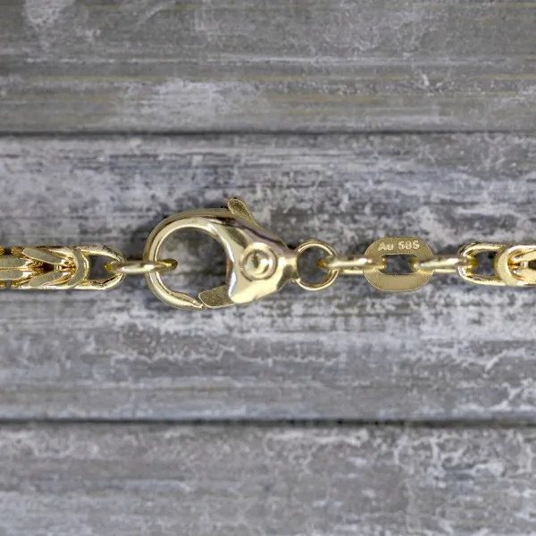 Armband als Königskette in Gelbgold 585 / 14K, 18.5 cm lang, 2,3 mm breit, Gewicht ca. 7 g.