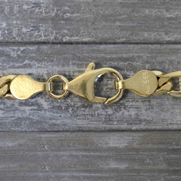 Goldkette als Fantasiekette hohl in Gelbgold 585 / 14K, 60 cm lang, 5,2 mm breit, Gewicht ca. 13 g.