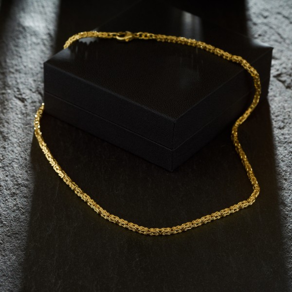 Goldkette als Königskette in Gelbgold 333 / 8K, 36 cm lang, 2,8 mm breit, Gewicht ca. 18.4 g.
