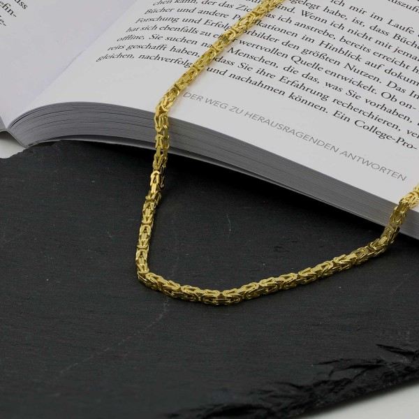 Goldkette als Königskette in Gelbgold 333 / 8K, 42 cm lang, 2,8 mm breit, Gewicht ca. 21.5 g.
