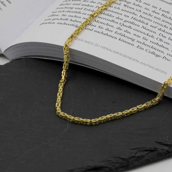 Goldkette als Königskette in Gelbgold 333 / 8K, 100 cm lang, 2,8 mm breit, Gewicht ca. 51.1 g.