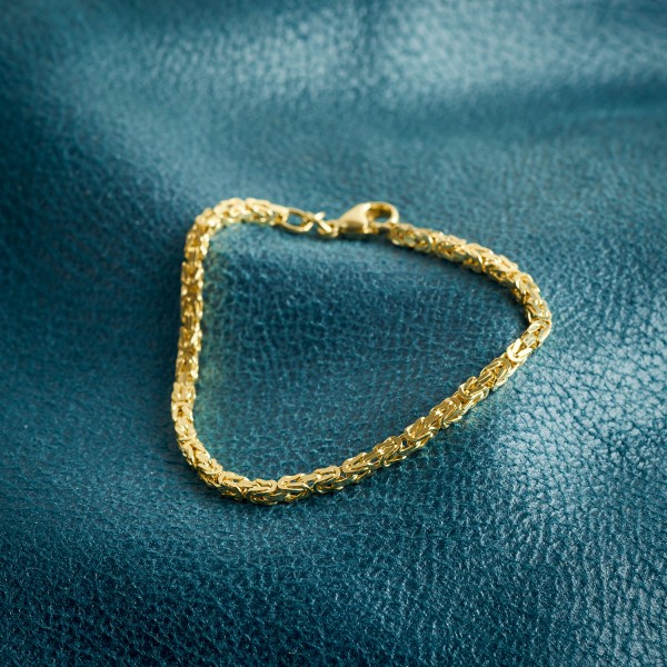 Armband als Königskette in Gelbgold 333 / 8 K, 21,5 cm lang, 3mm breit, Gewicht ca. 11.1 g.