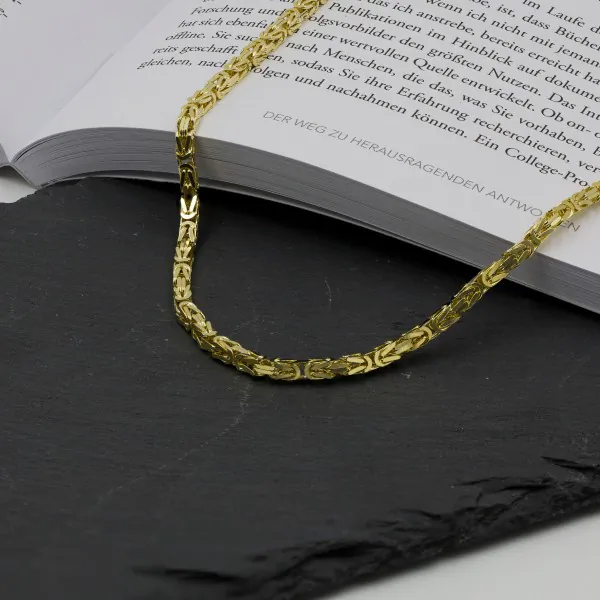 Goldkette als Königskette in Gelbgold 333 / 8K, 55 cm lang, 3,2 mm Breit, Gewicht ca. 34.5 g.