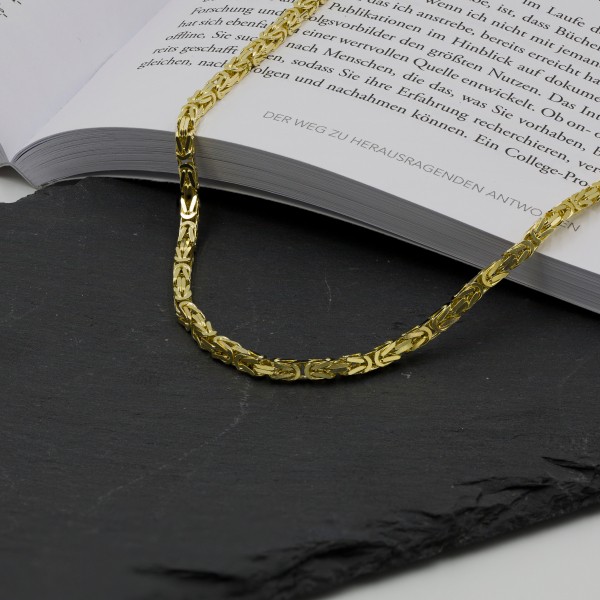 Goldkette als Königskette in Gelbgold 333 / 8K, 60 cm lang, 3,2 mm Breit, Gewicht ca. 37.2g.