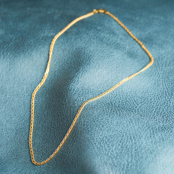 Goldkette als Zwillingspanzerkette in Gelbgold 585 / 14K, 70 cm lang, 2,9 mm Breit, Gewicht ca. 7.3 g.