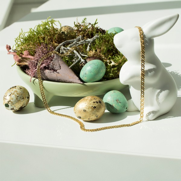 Goldkette als Zwillingspanzerkette in Gelbgold 585 / 14K, 90 cm lang, 3,9 mm breit, Gewicht ca. 18.5 g.