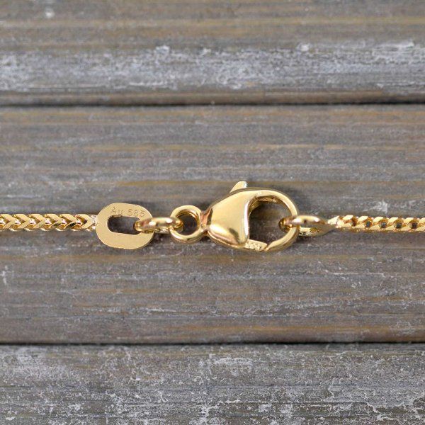 Goldkette als Bingokette in Gelbgold 585 / 14K, 55 cm lang, 1,1 mm breit, Gewicht ca. 4.4 g.