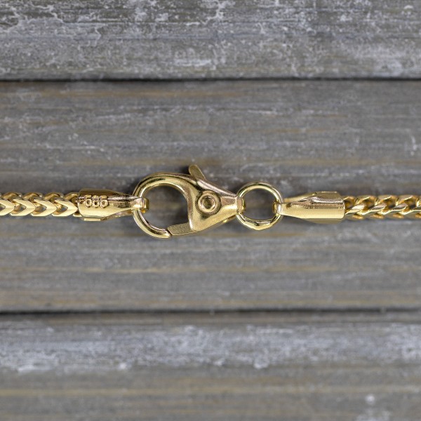 Goldkette als Bingokette in Gelbgold 585 / 14K, 75 cm lang, 1,5 mm breit, Gewicht ca. 11.6 g.