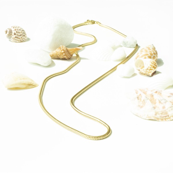 Goldkette als Schlangenkette in Gelbgold 750 / 18K, 55 cm lang, 1,9 mm breit, Gewicht ca. 12.1 g.