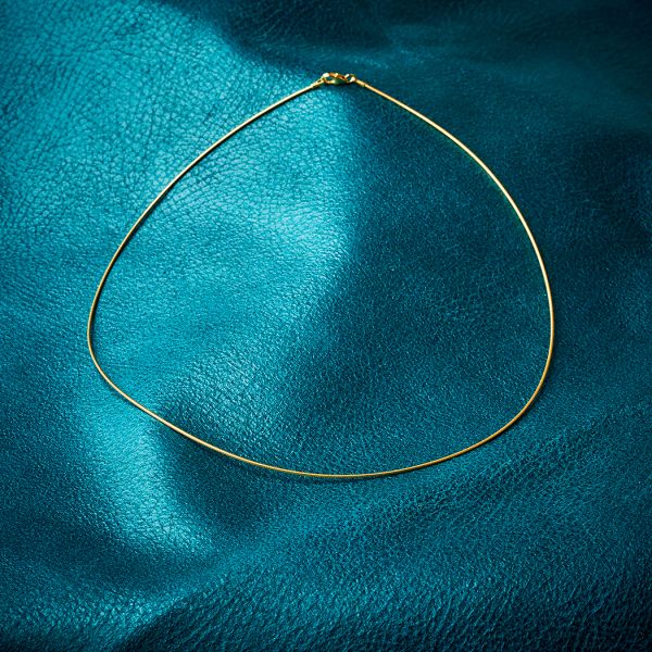 Goldkette als Tondakette in Gelbgold 585 / 14K, 40 cm lang, 1 mm breit, Gewicht ca. 3.5 g.