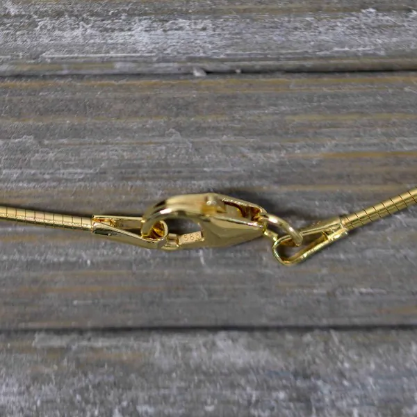 Goldkette als Tondakette in Gelbgold 585 / 14K, 34 cm lang, 1 mm breit, Gewicht ca. 2.9 g.