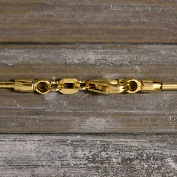 Goldkette als Tondakette in Gelbgold 585 / 14K, 42 cm lang, 1,2 mm breit, Gewicht ca. 6.1 g.