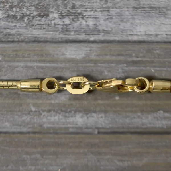 Goldkette als Tondakette in Gelbgold 585 / 14K, 45 cm lang, 1,5 mm breit, Gewicht ca. 10 g.