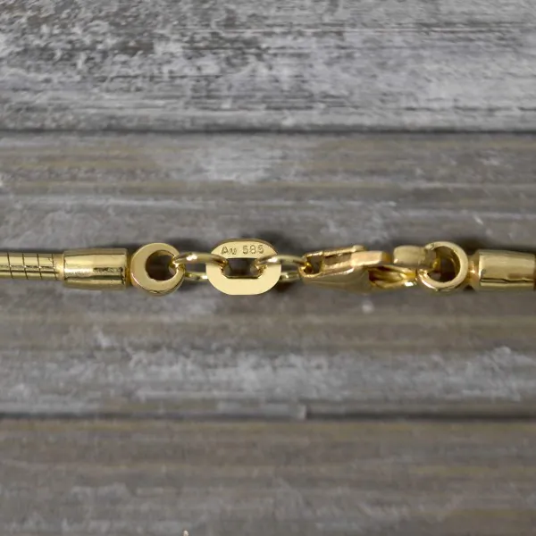 Goldkette als Tondakette in Gelbgold 585 / 14K, 75 cm lang, 1,5 mm breit, Gewicht ca. 16.5 g.