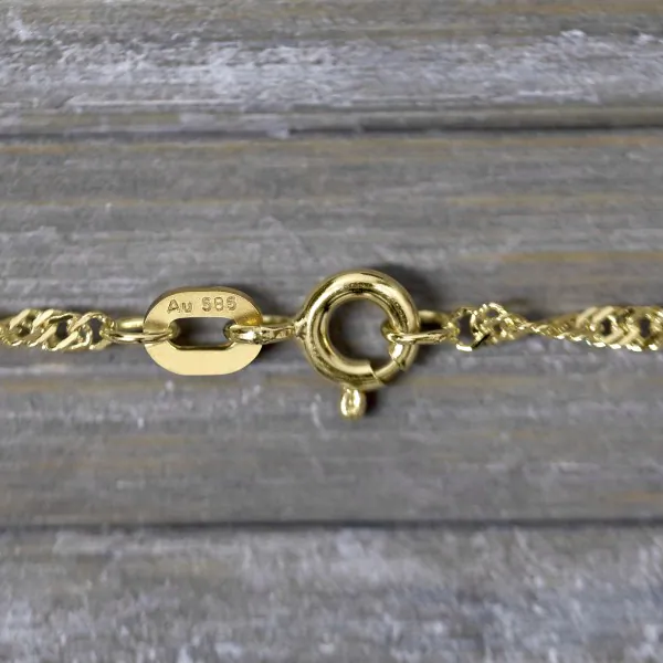 Armband als Singapurkette in Gelbgold 585 / 14K, 26 cm lang, 1,8 mm breit, Gewicht ca. 1.7 g.