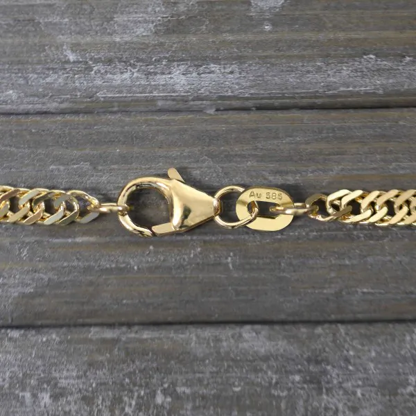 Armband als Singapurkette in Gelbgold 585 / 14 K, 18,5 cm lang, 2,9mm breit, Gewicht ca. 2.9 g.