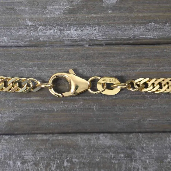 Goldkette als Singapurkette in Gelbgold 585 / 14K, 40 cm lang, 2,9 mm breit, Gewicht ca. 6 g.