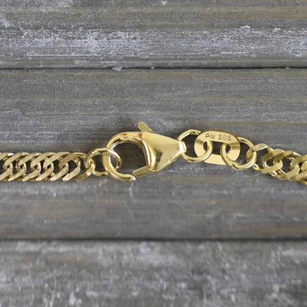 Goldkette als Singapurkette in Bicolor Gelbgold / Weißgold 585 / 14K, 36 cm lang, 2,9 mm breit, Gewicht ca. 5.2 g.