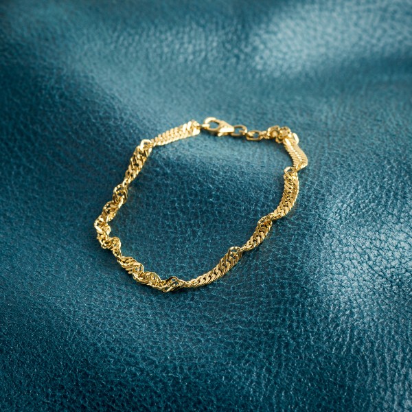 Armband als Singapurkette in Gelbgold 333 / 8 K, 21,5 cm lang, 2,9mm breit, Gewicht ca. 2.7 g.