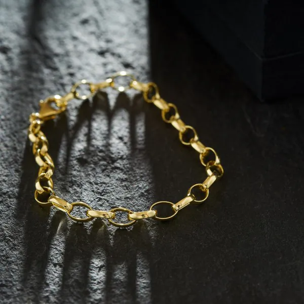 Armband als Erbskette in Gelbgold 333 / 8K, 19 cm lang, 5 mm breit, Gewicht ca. 5.5 g.