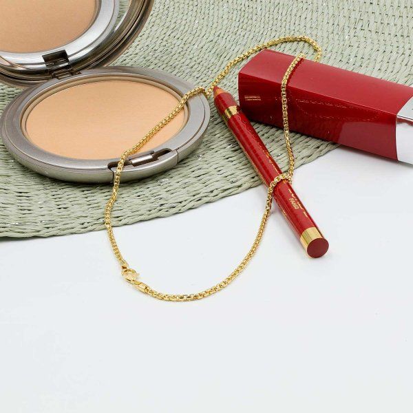 Goldkette als Venezianerkette rund geschlagen in Gelbgold 585 / 14K, 42 cm lang, 2 mm breit, Gewicht ca. 9.7 g.