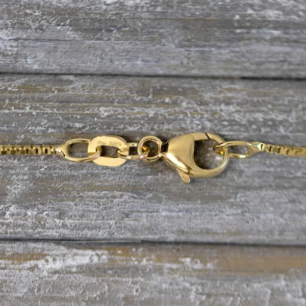 Goldkette als Venezianerkette in Gelbgold 585 / 14K, 60 cm lang, 0.8 mm breit, Gewicht ca. 3.1 g.